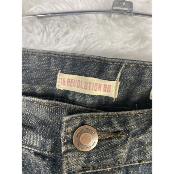 1688 Revolution Denim Black Jeans Dar Wash Mens Size 38 38/30 - Picture 12 of 14